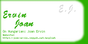 ervin joan business card